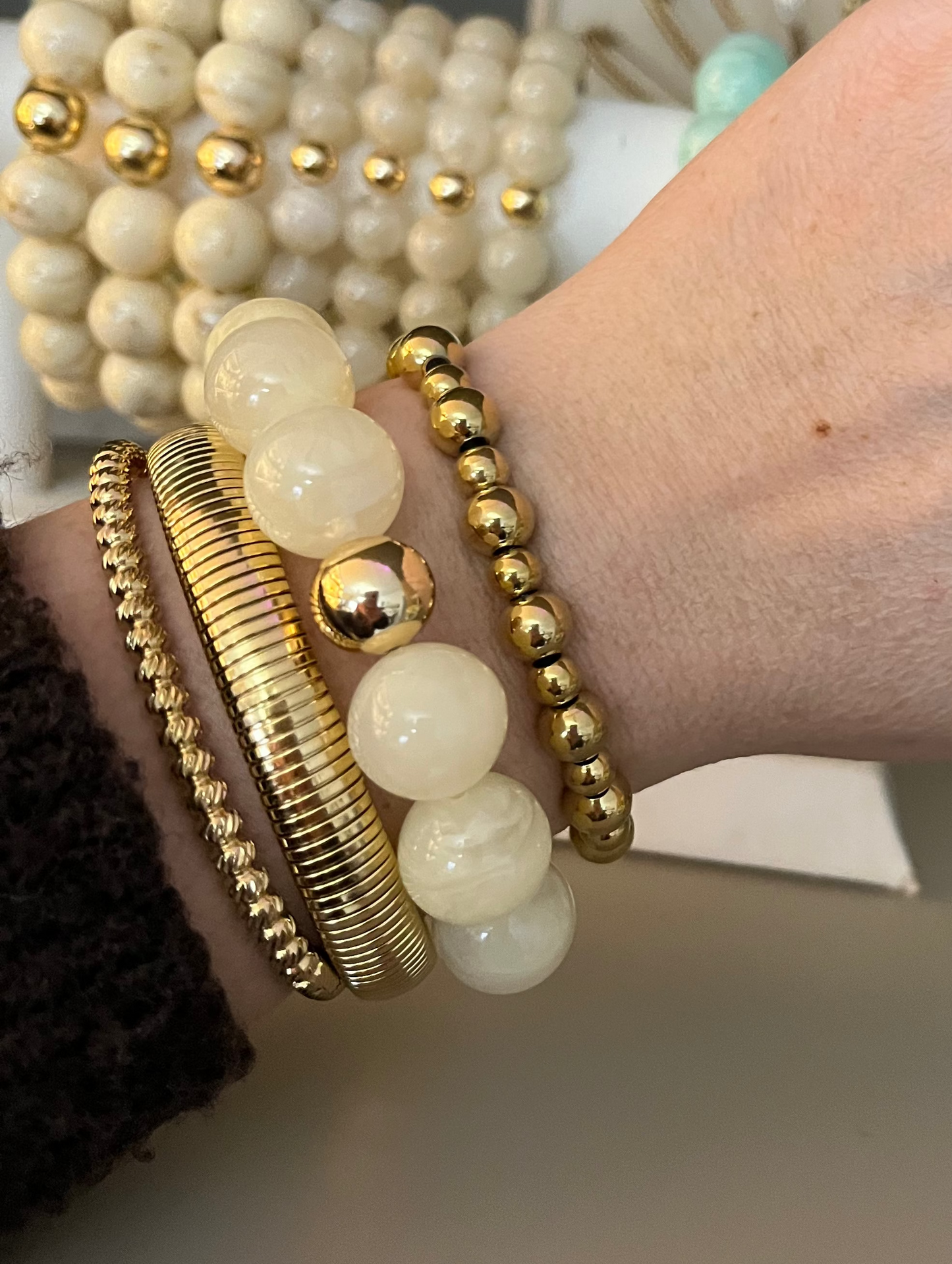 Bracelet Beads Big | Butter Yellow