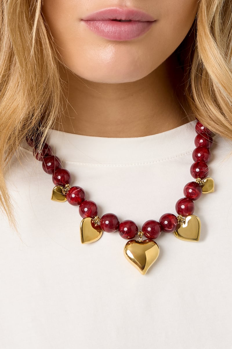 Acrylic Beaded Necklaces Heart