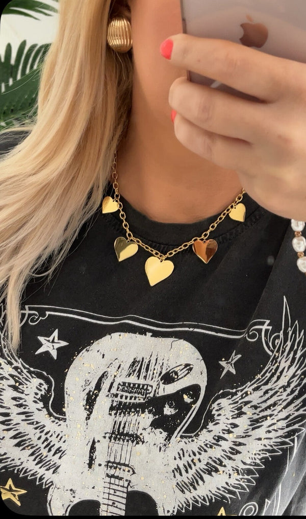 Charm Necklace Hearts