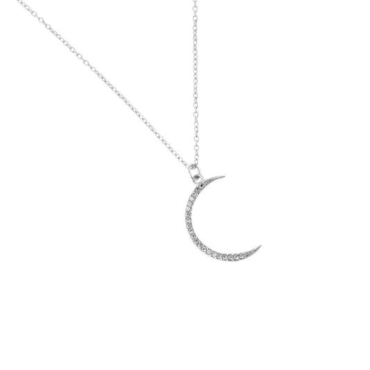 Moon Diamond Necklace | Zilver