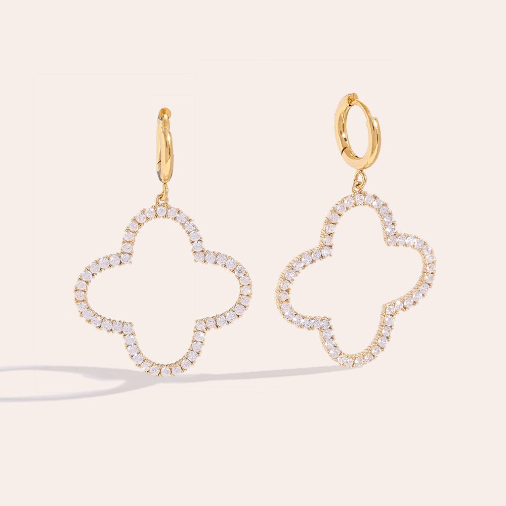 Sparkling Clover Earrings