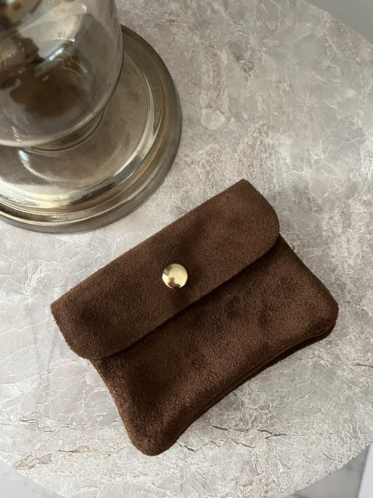 Jess Portemonnee Suede Small | Bruin