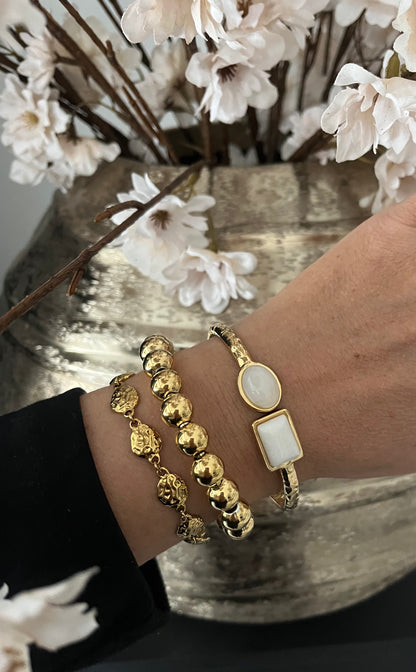 Destiny Stone Bangle | White