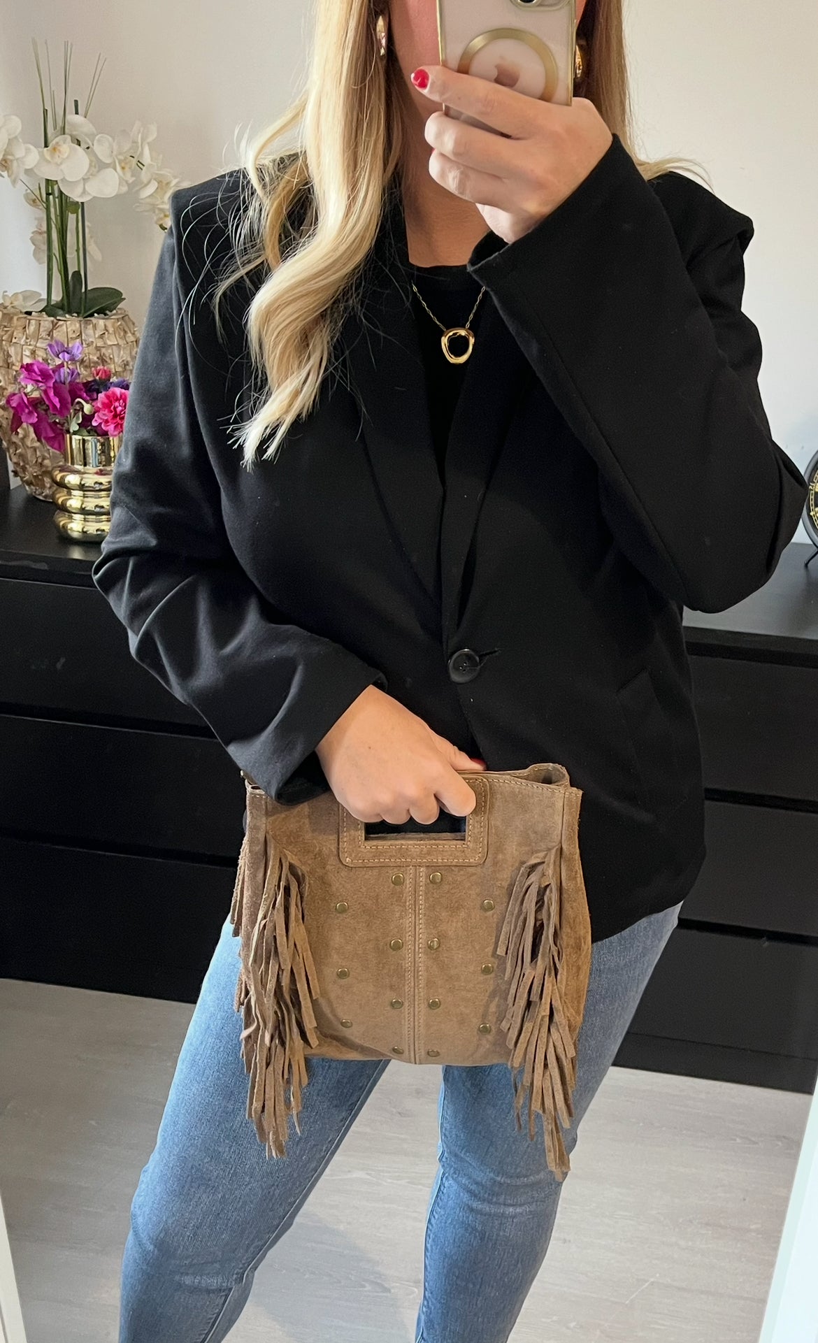 Valentina Fringe Bag | Taupe
