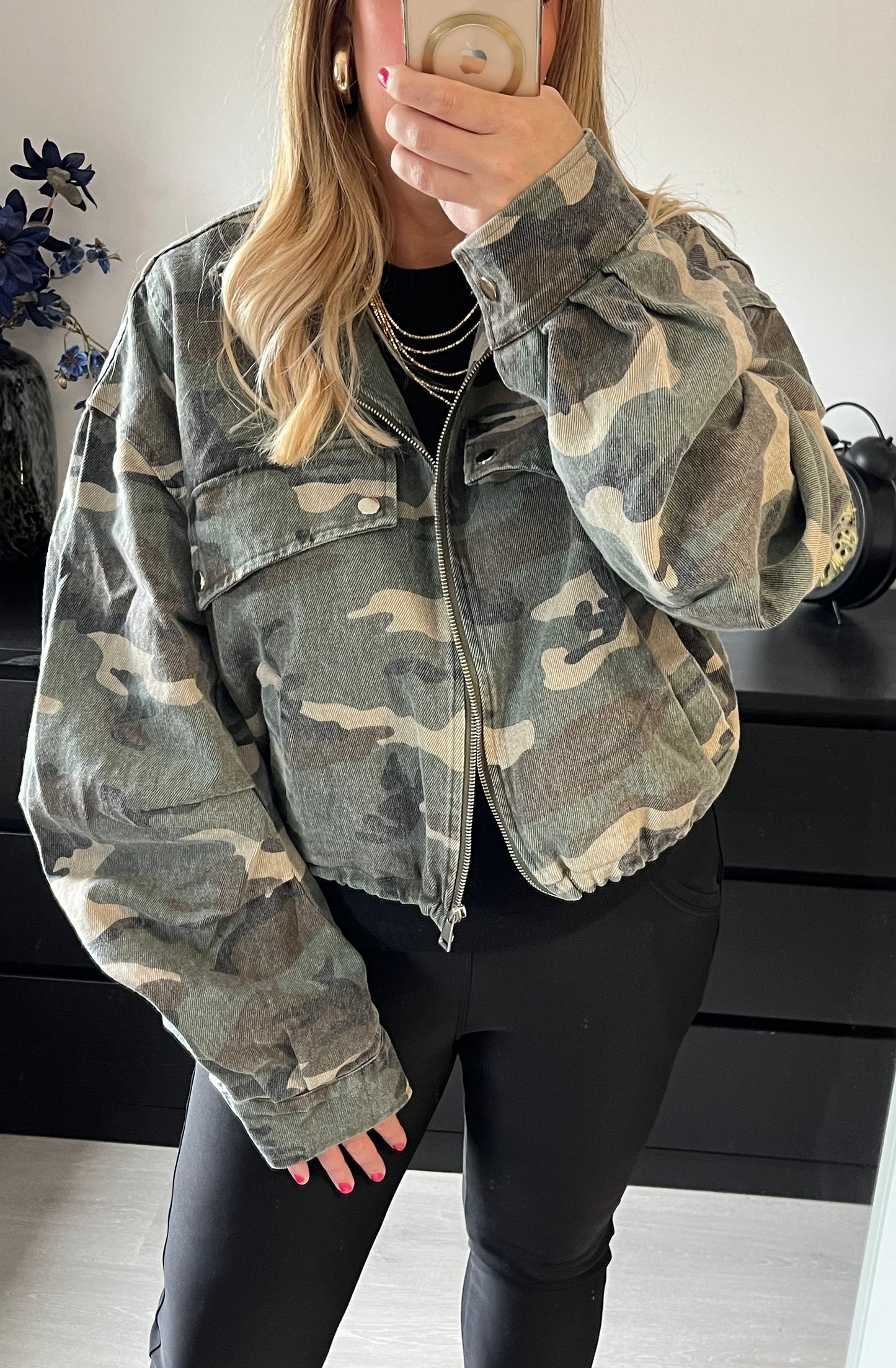 Chrissie Denim Camouflage Jacket