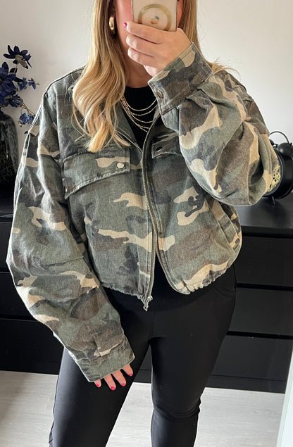 Chrissie Denim Camouflage Jacket