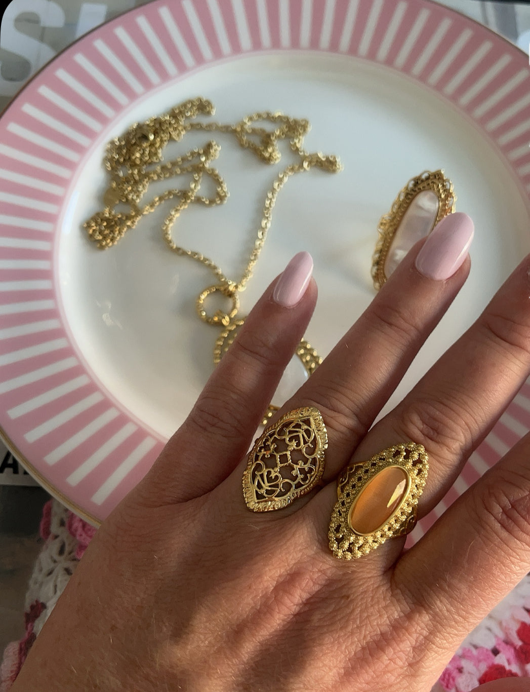 Bague Bohème Pierre Orange | R014