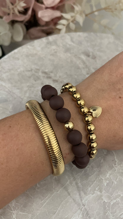 Beads Bracelet Heart | Goud