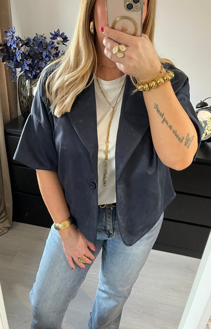 Blazer Dominique Suedine| Navy