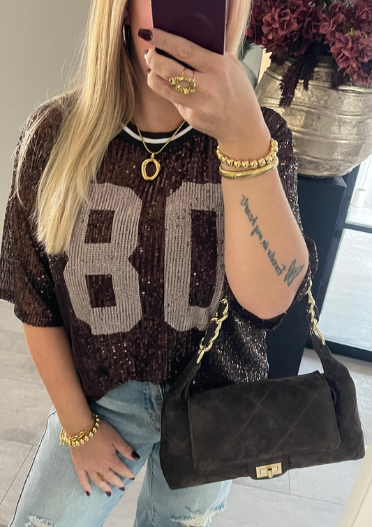Melody Pailletten Top | Bruin