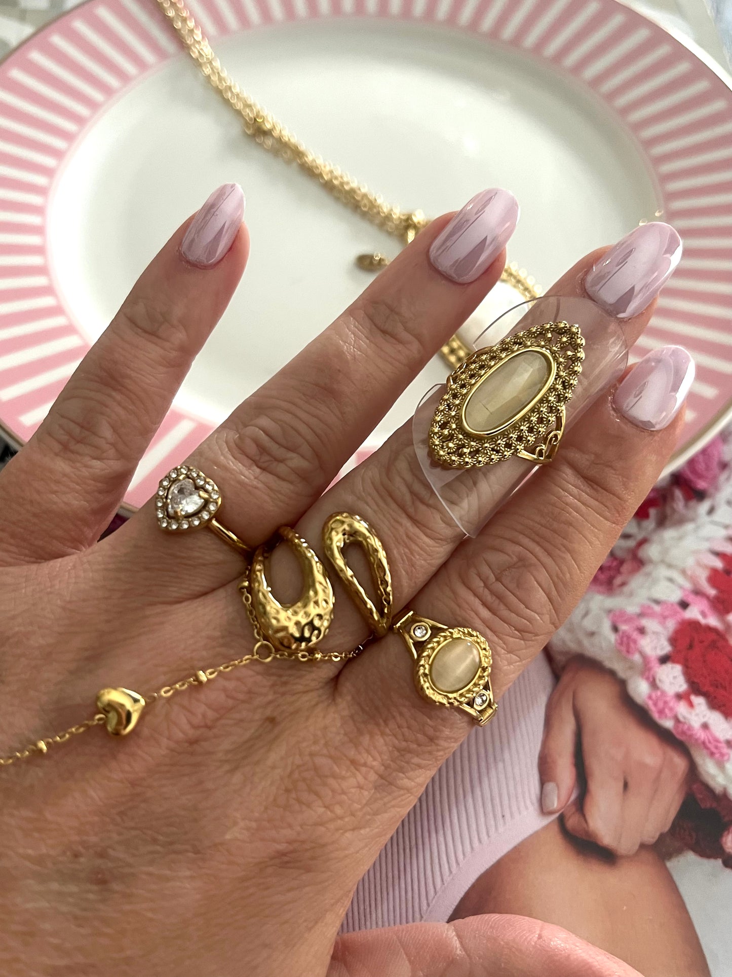 Bague Bohème Pierre Naturelle | R002