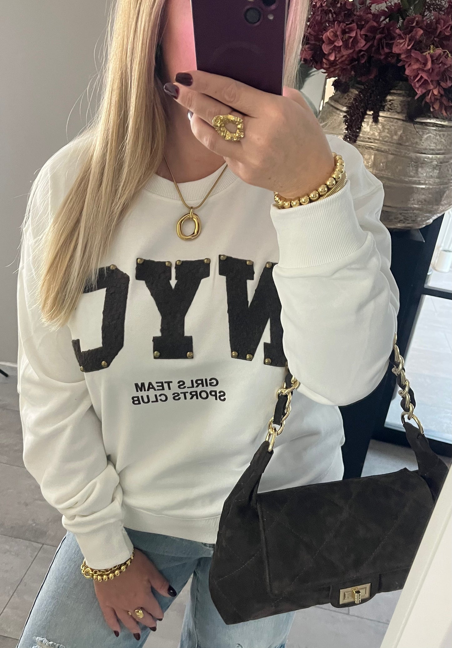 NYC Studs Sweatshirt | Choco