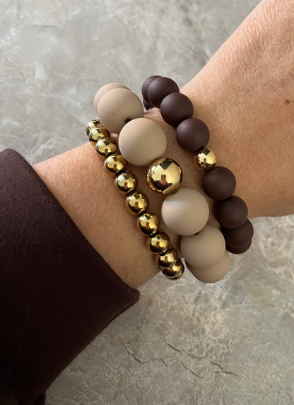 Beads Bracelet Big | Beige