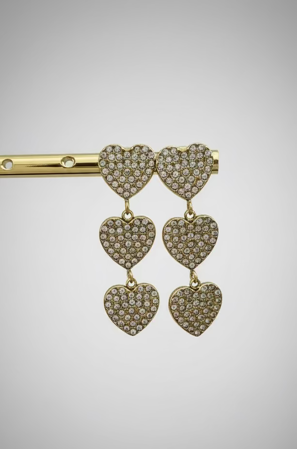 Oorknoppen Hearts Strass | Goud