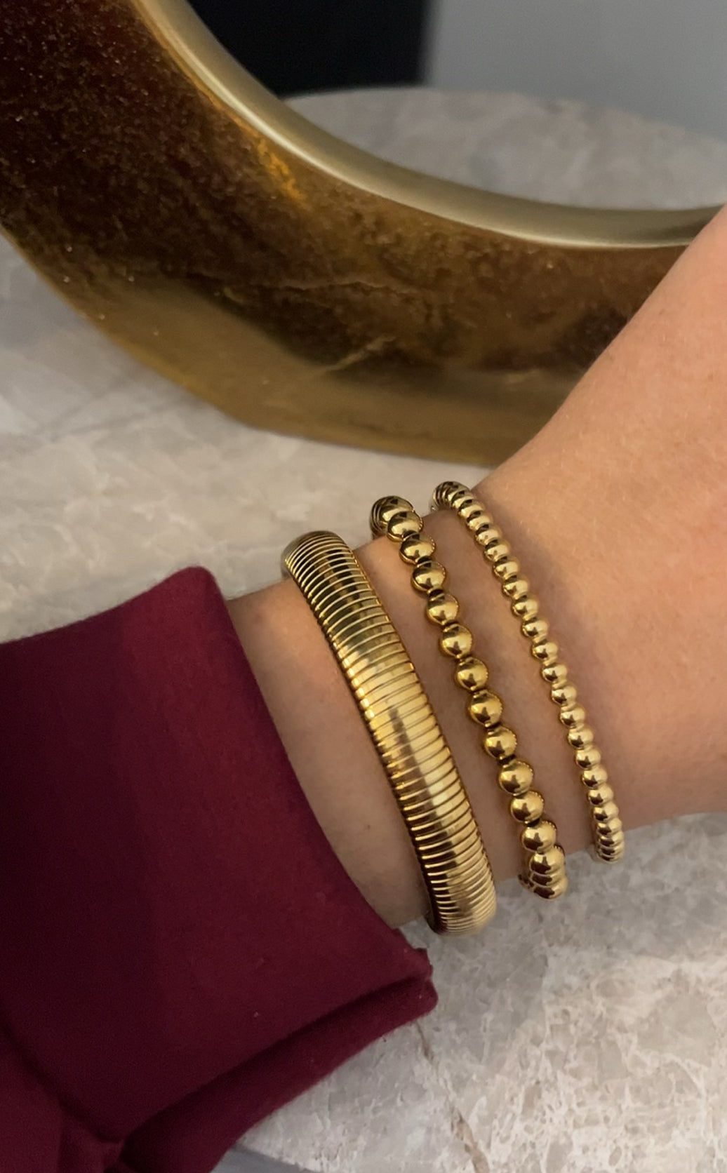 Beads Bracelet Small | Goud