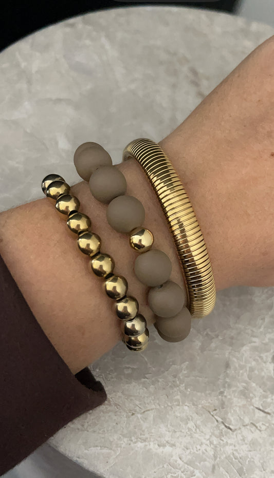 Beads Bracelet | Taupe