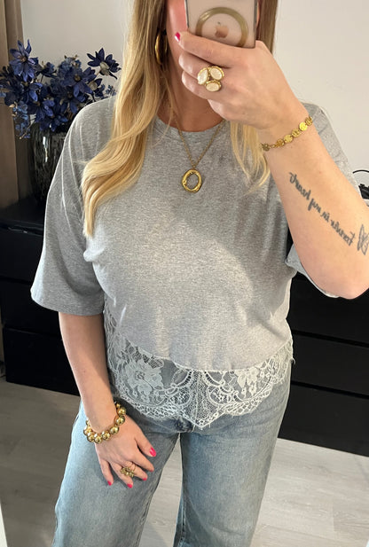 Lace Shirt | Grijs