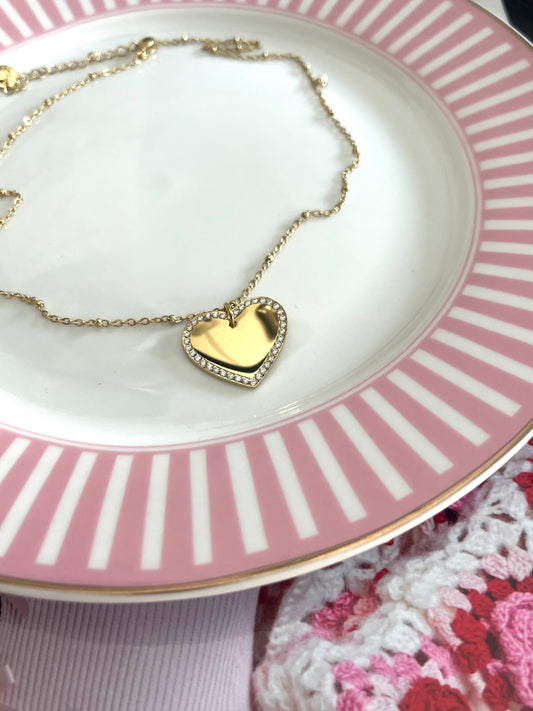 Necklace Heart Rhinestone