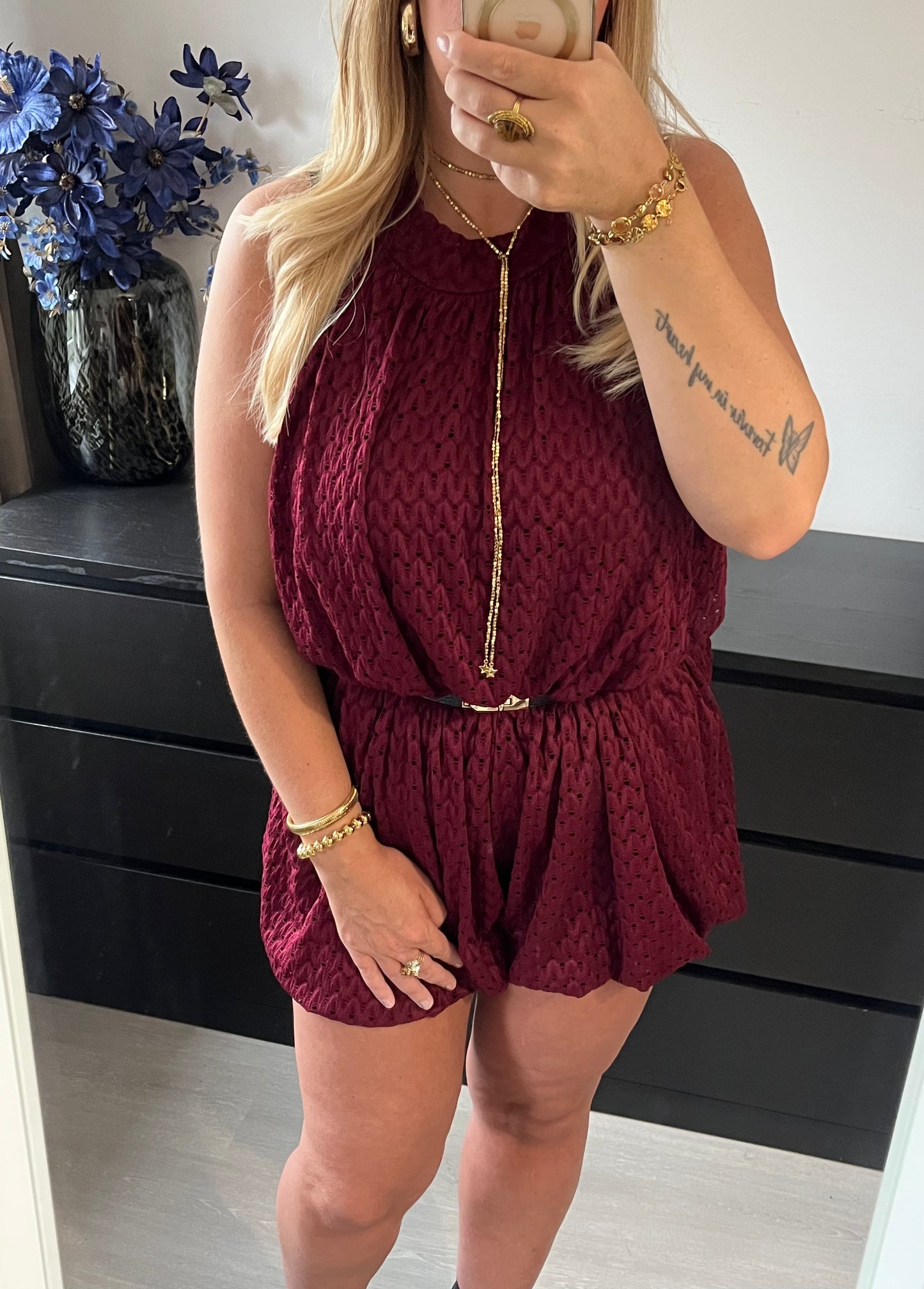 Halter Playsuit Dana | Bordeaux