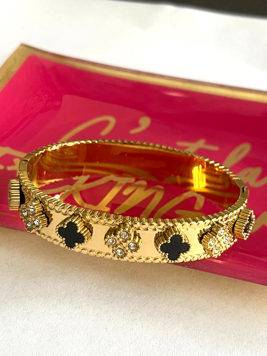 Bracelet Trèfle Noir