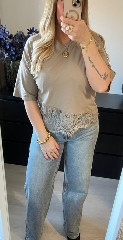 Lace Shirt | Taupe