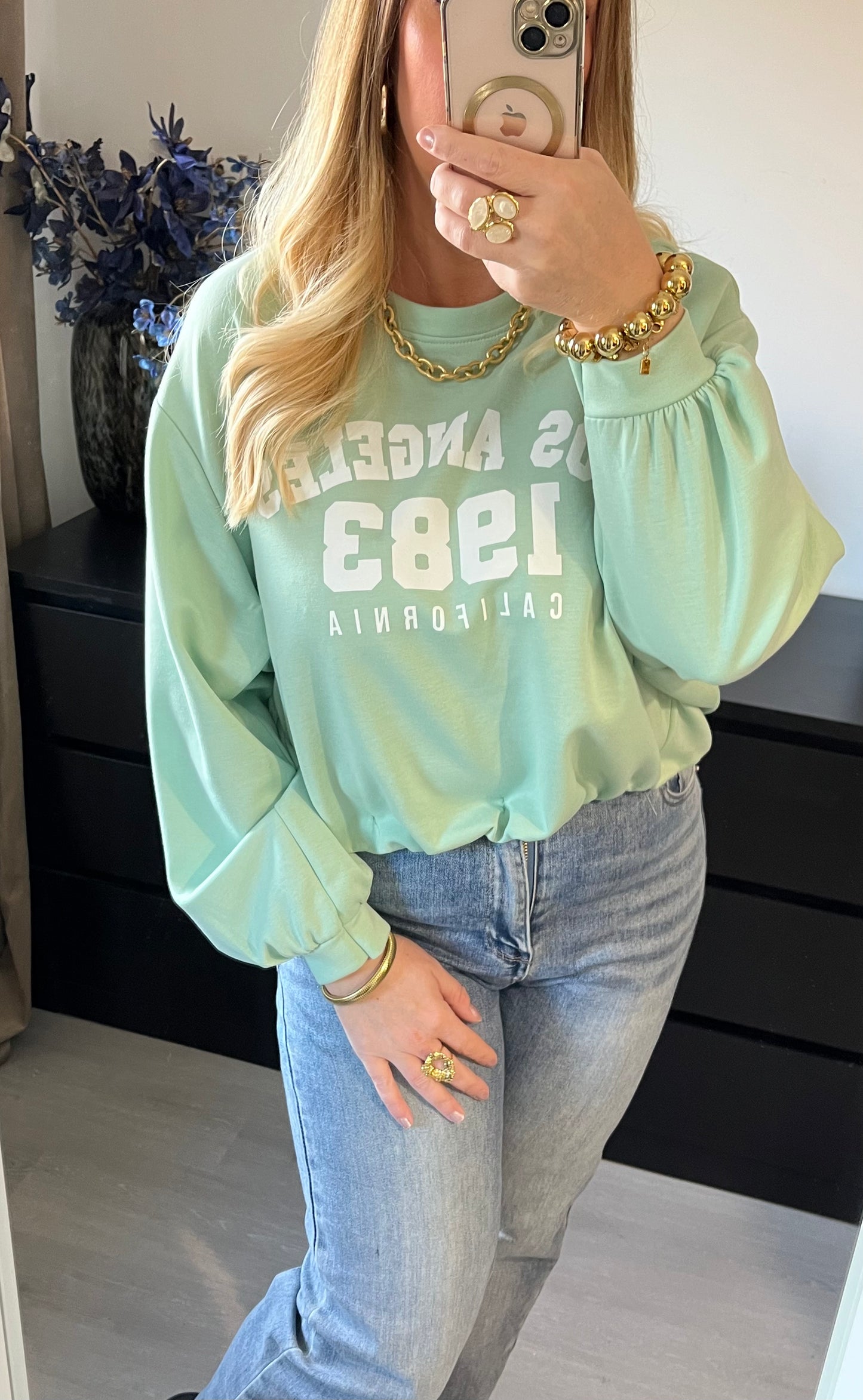 Los Angeles Sweater Cropped | Mint