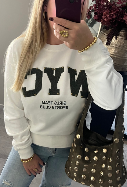 NYC Studs Sweatshirt | Groen