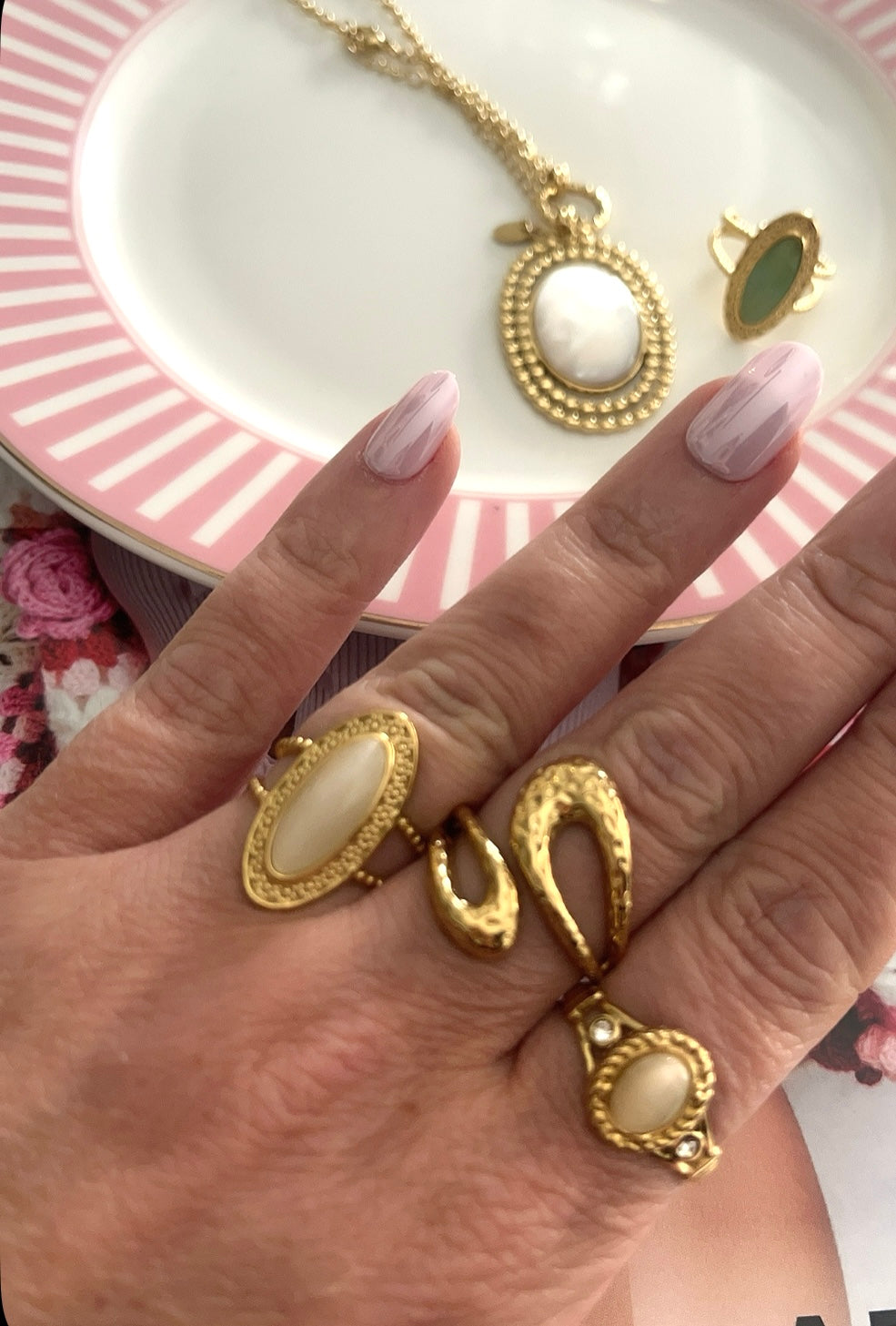 Bague Bohème Pierre Naturelle Petite | R001