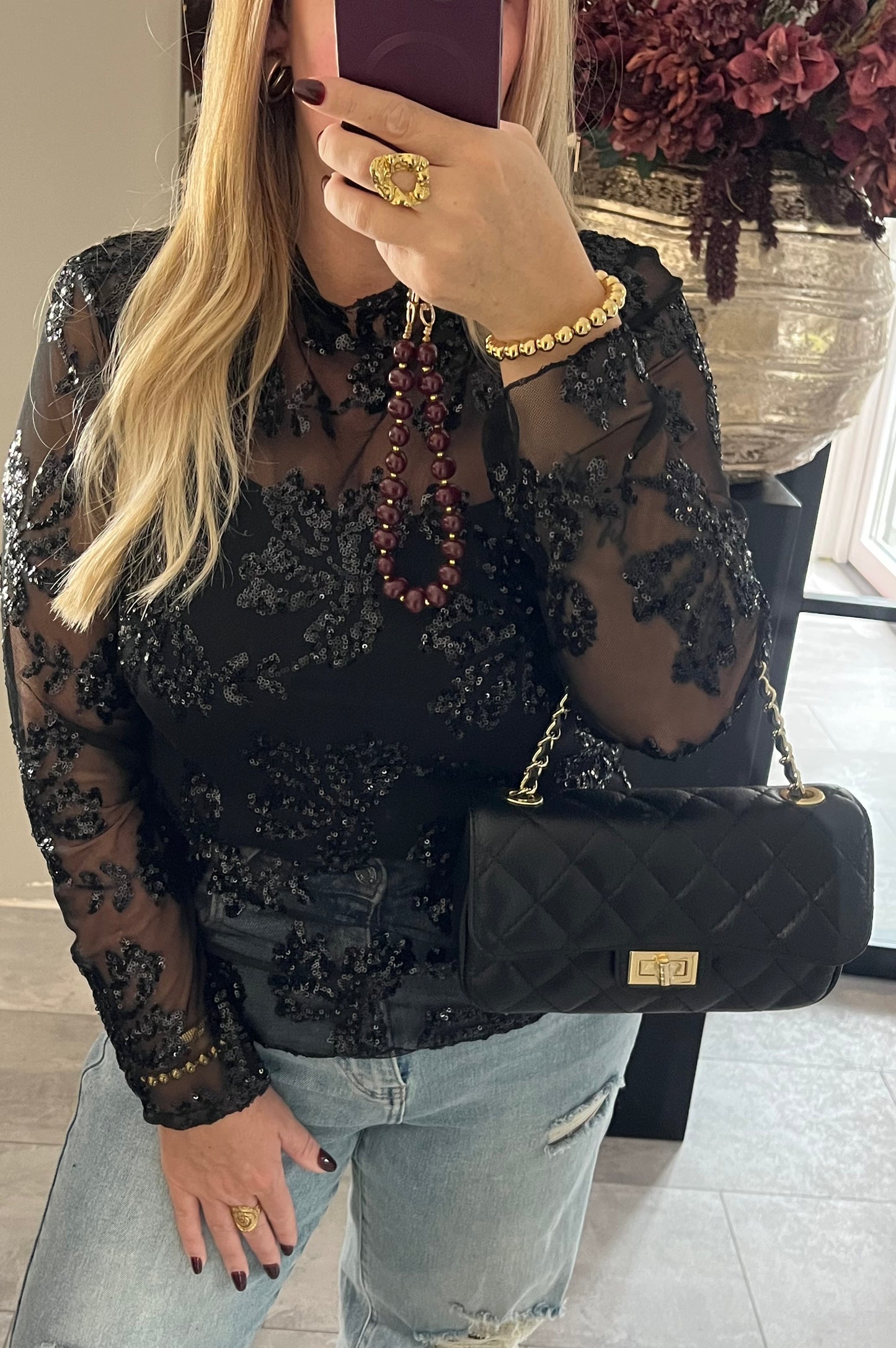 Girls Night Out Mesh Top Zwart | Plussize 🖤