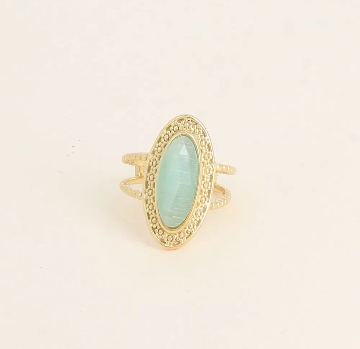 Bohemian Ring Green Stone Small | R003