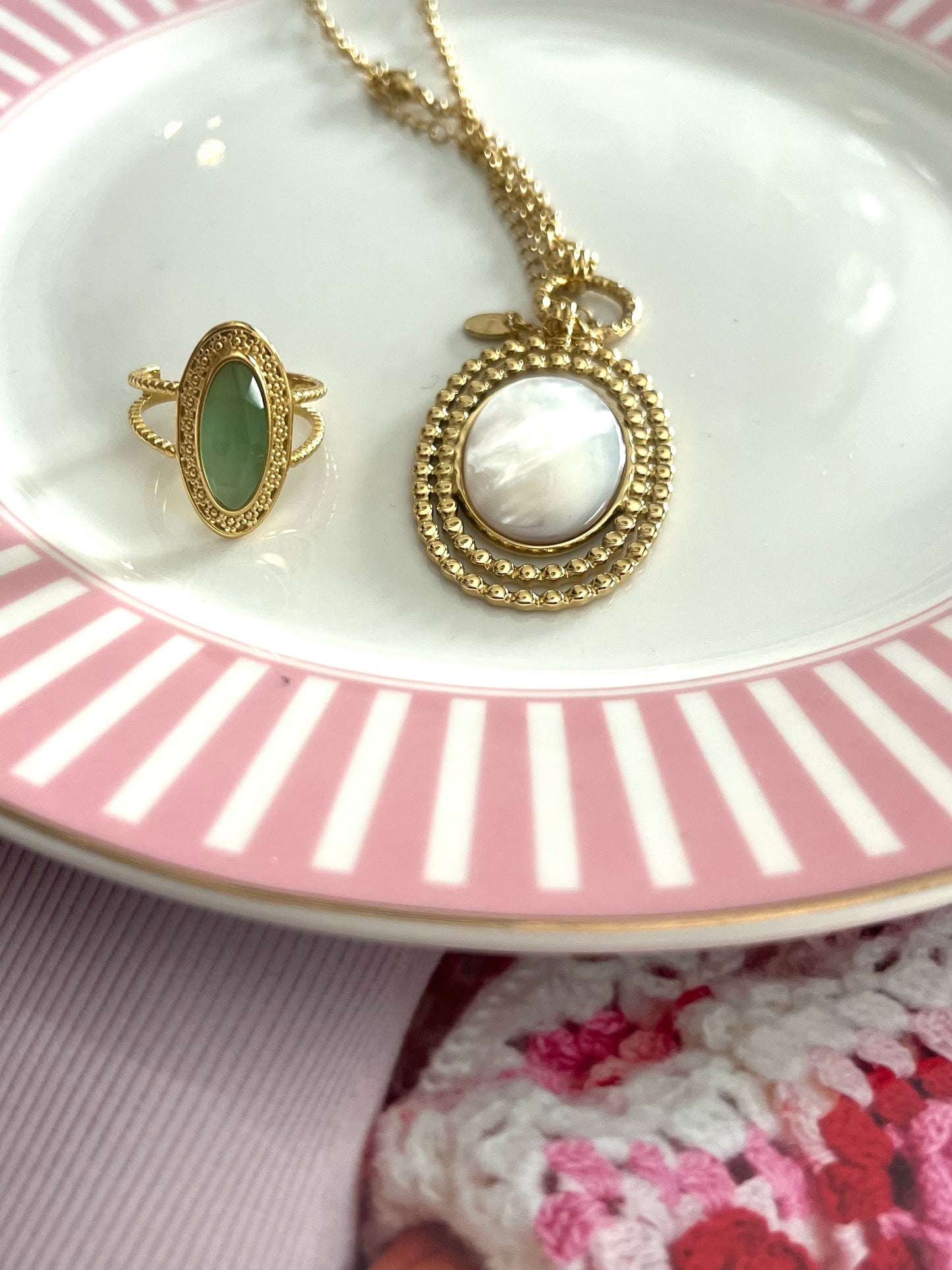 Bague Bohème Pierre Verte Petite | R003