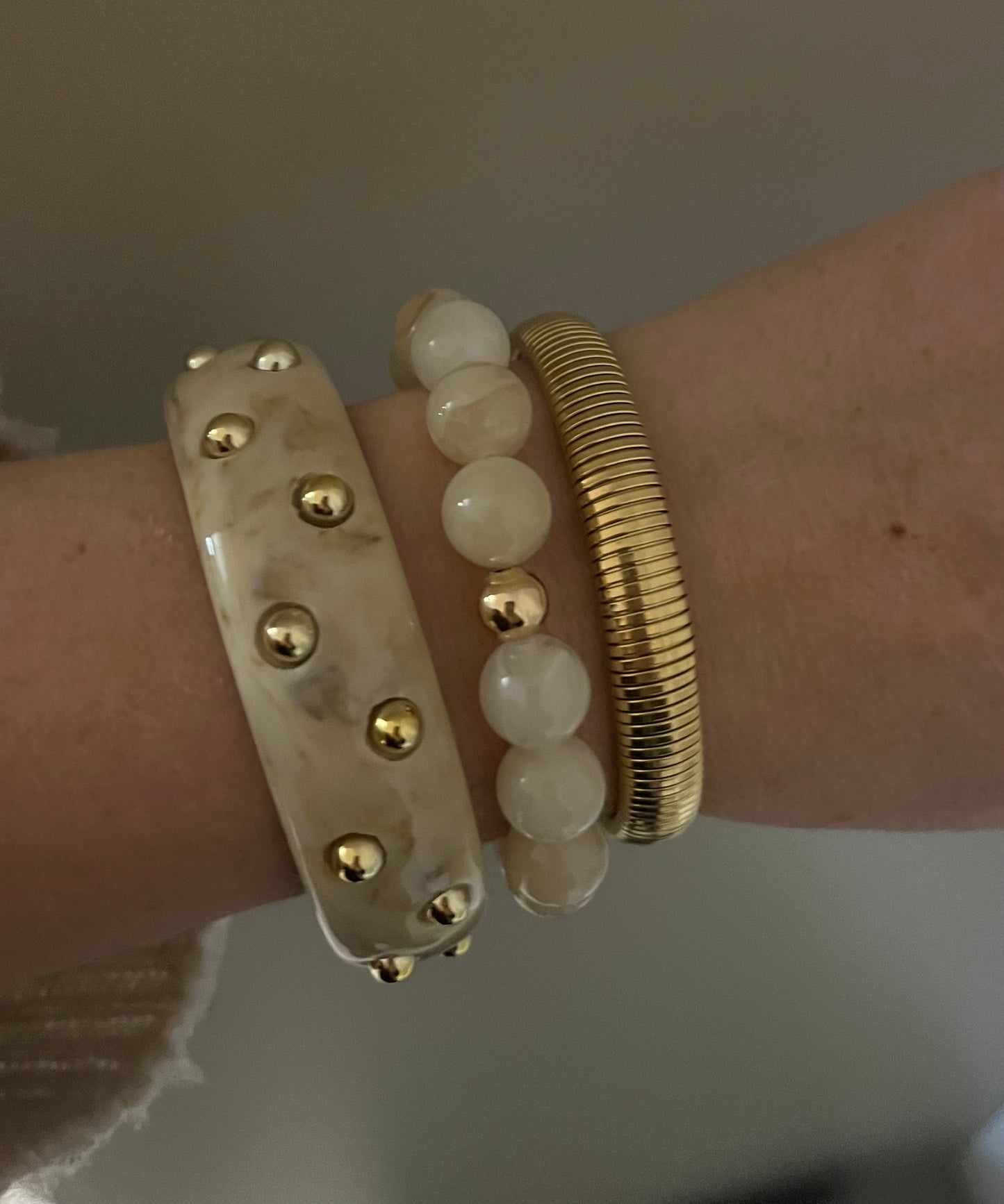 Bangle Studs | Beige/goud