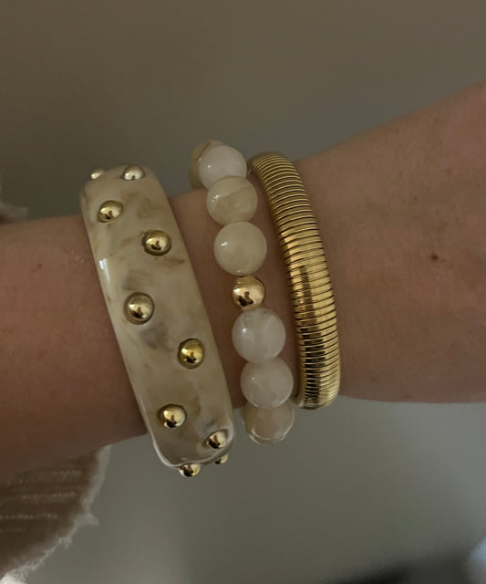 Bangle Studs | Beige/goud