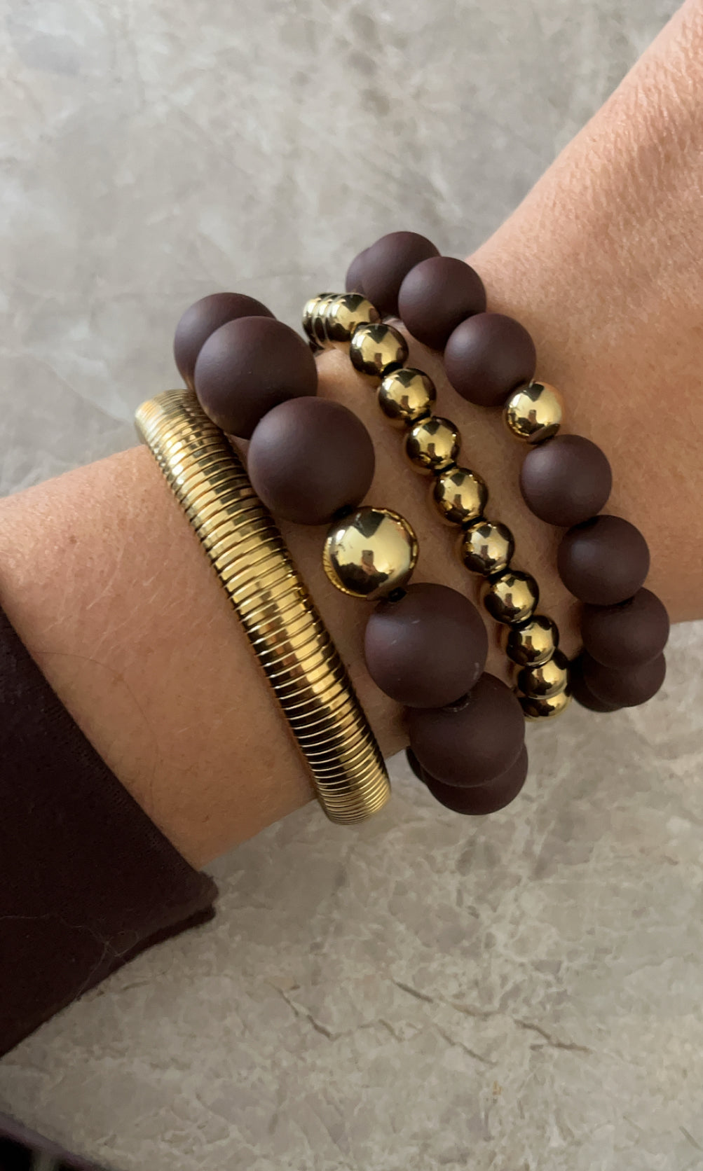 Beads Bracelet Big | Brown