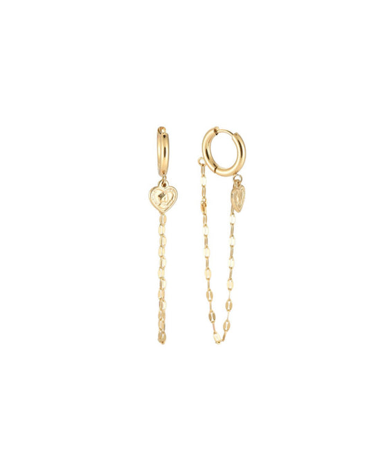 Earrings String Heart | Goud