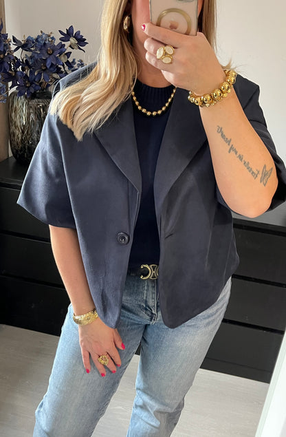 Blazer Dominique Suedine| Navy