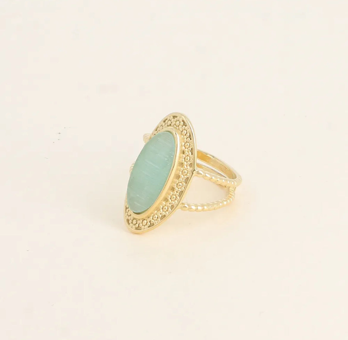 Bohemian Ring Green Stone Small | R003