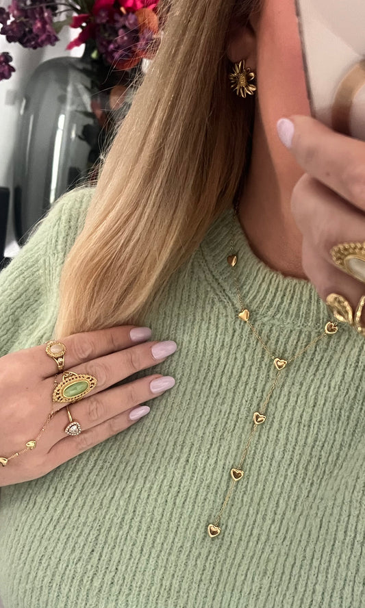 Collier en Y en forme de cœur