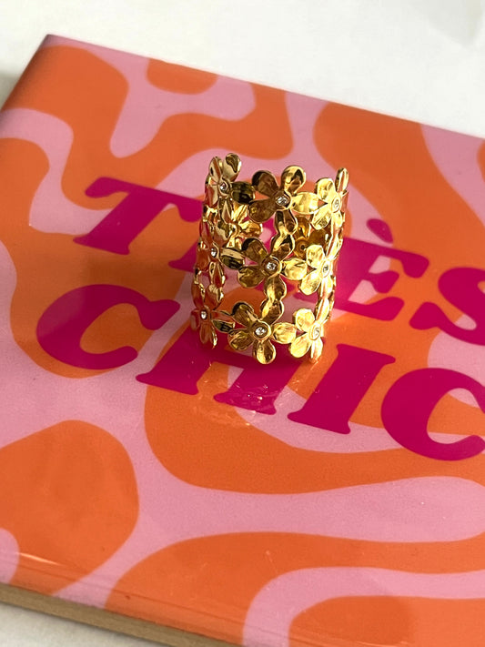 Ring Flower Strass