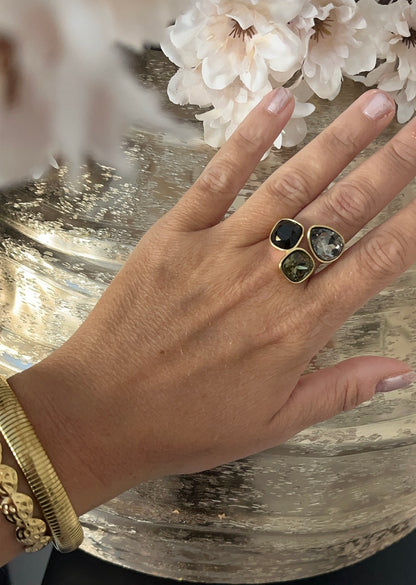 Olivia Ring | Zwart/Grijs