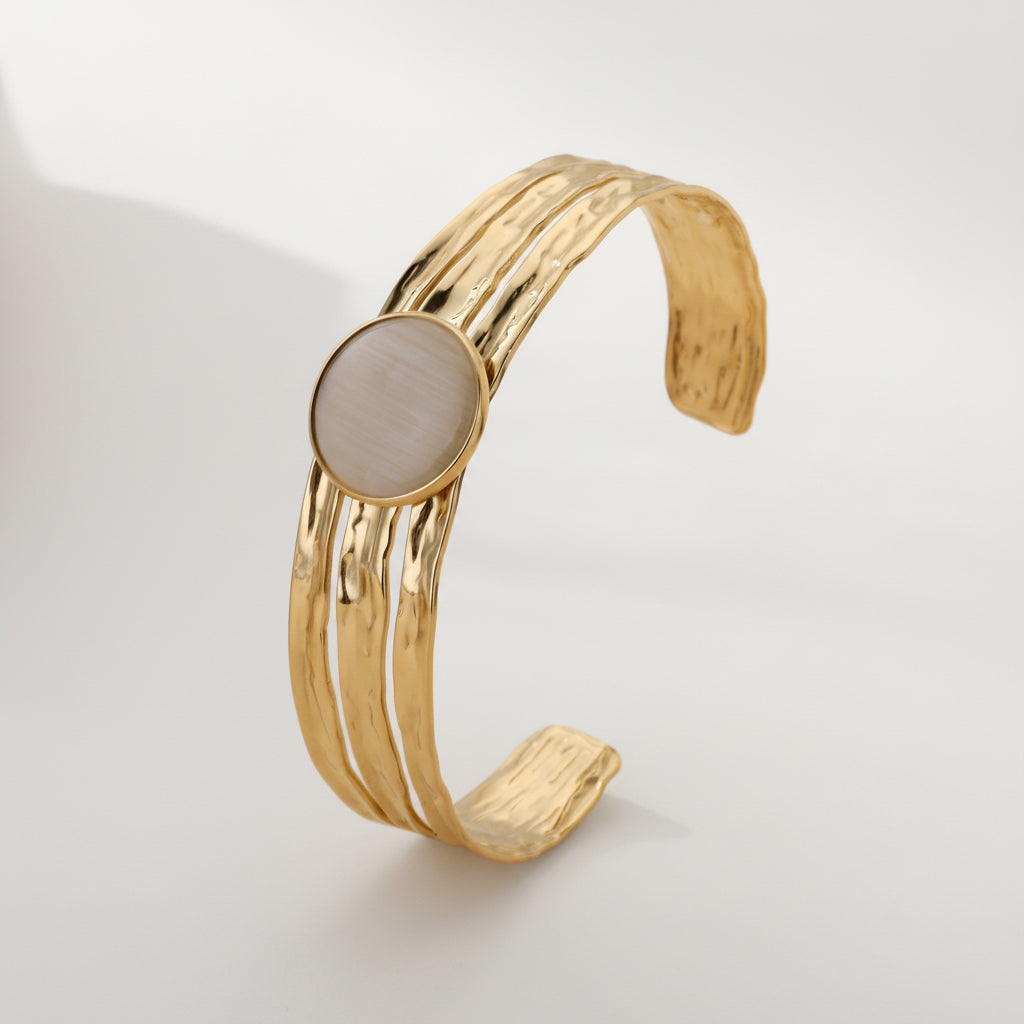 Beige Stone Bangle