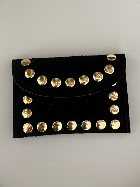 Pasjeshouder Zwart Suede Small