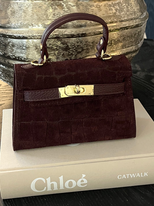 Leya Bag Croco | Burgundy