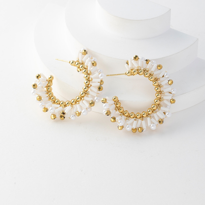 White Pearly Hoops