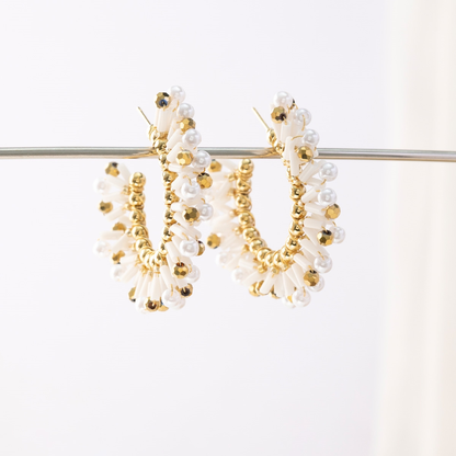 White Pearly Hoops