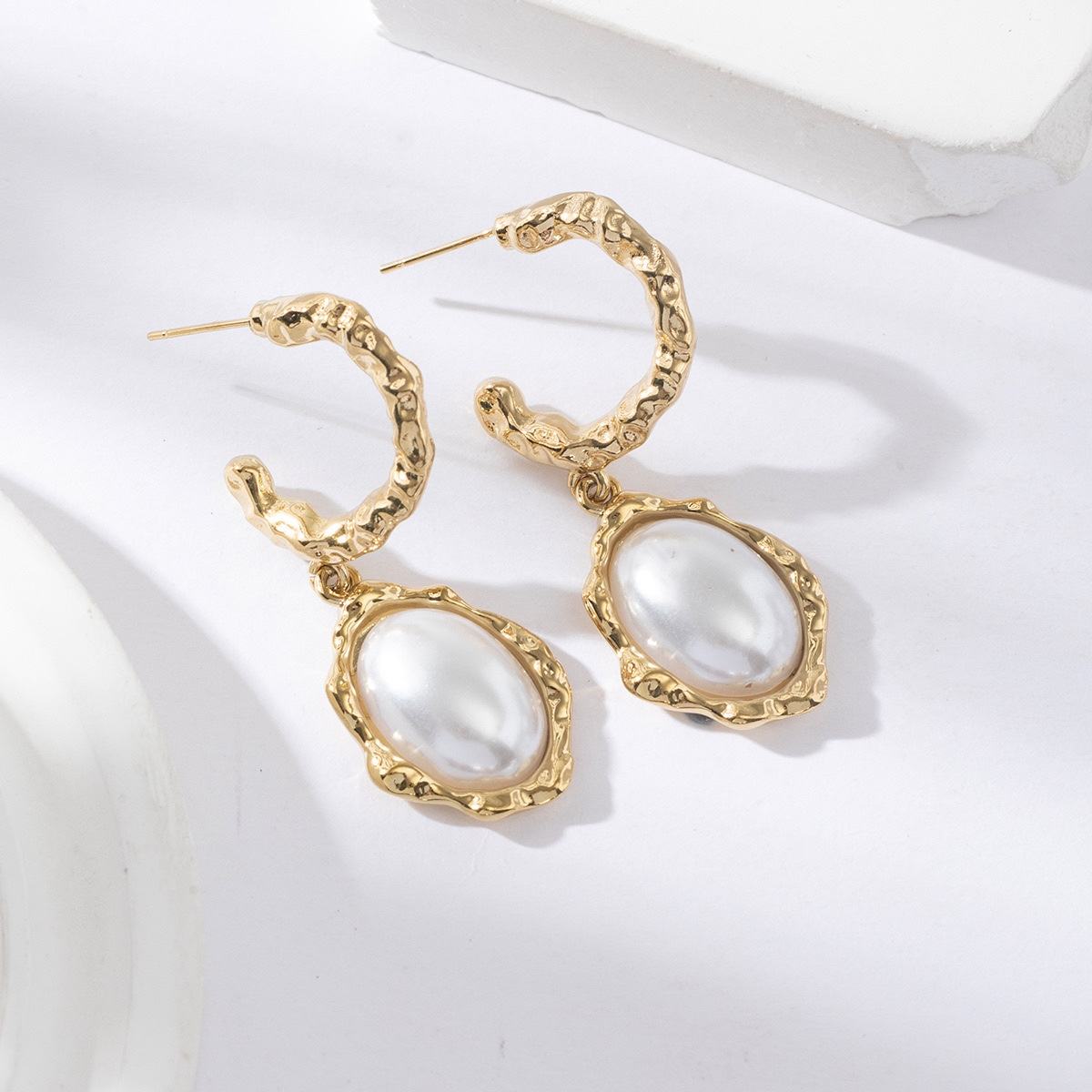 White Pearl Earrings