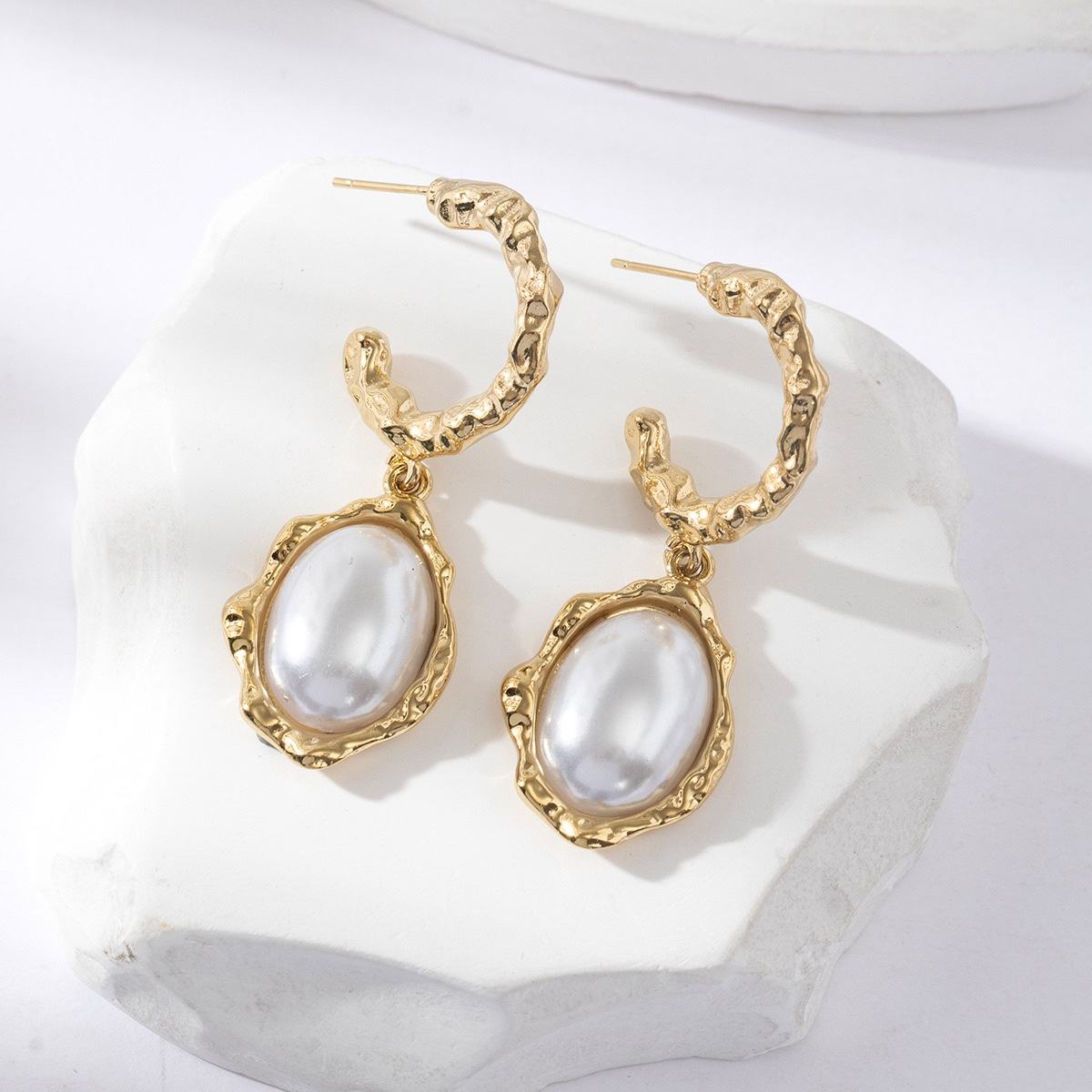White Pearl Earrings