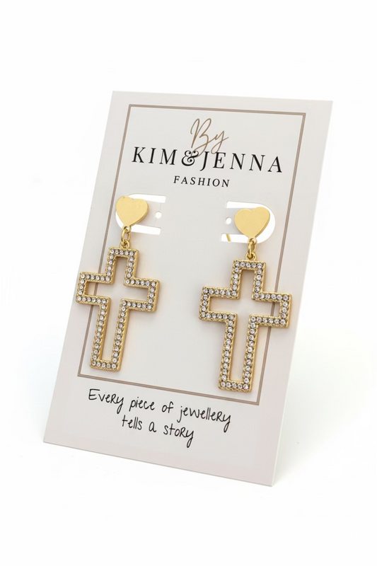 Cross Heart Earrings