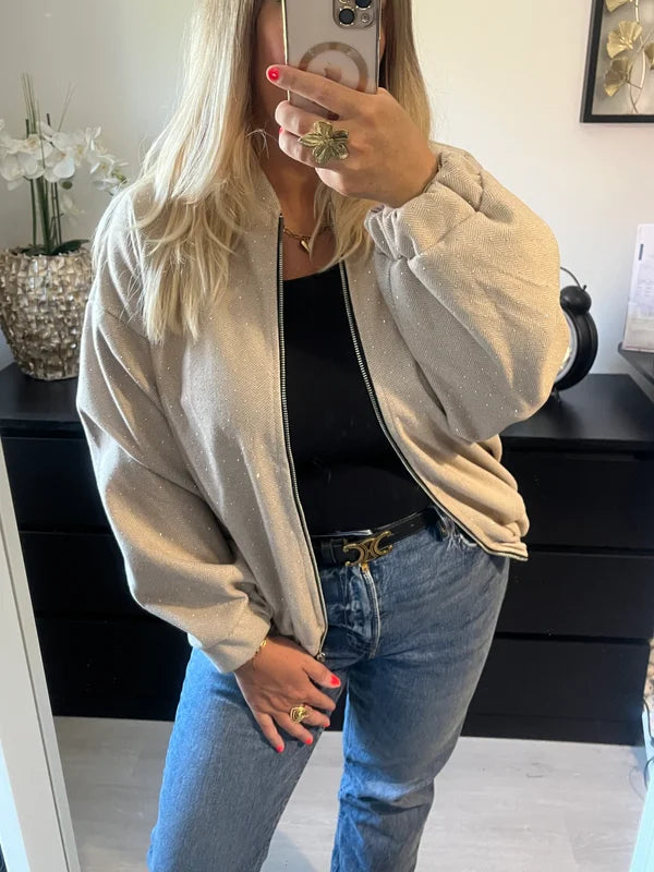 Veste en strass | Beige