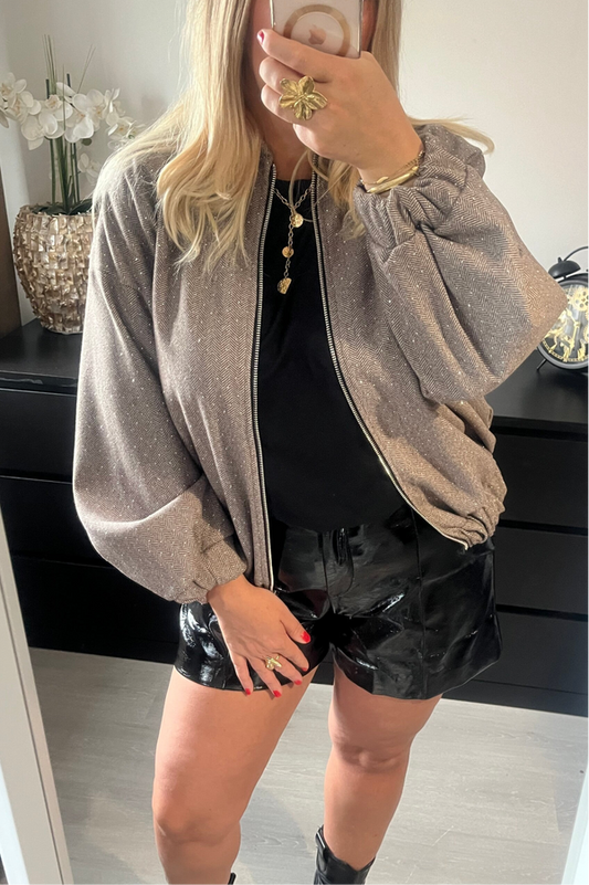 Veste en strass | Taupe